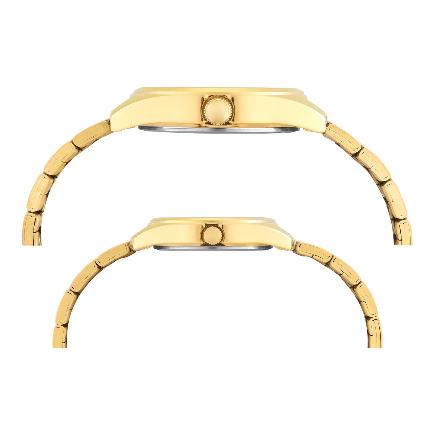 Timex TW00PR362 Trendline Quartz Analog Couple Watch Set Champagne Dial Two-Tone Watches