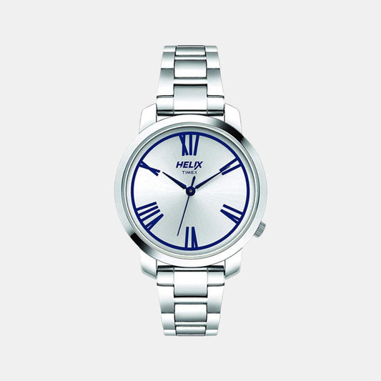 Timex TW032HL11 Analog Quartz Watch for Women – Silver Dial, Silver Stainless Steel Strap