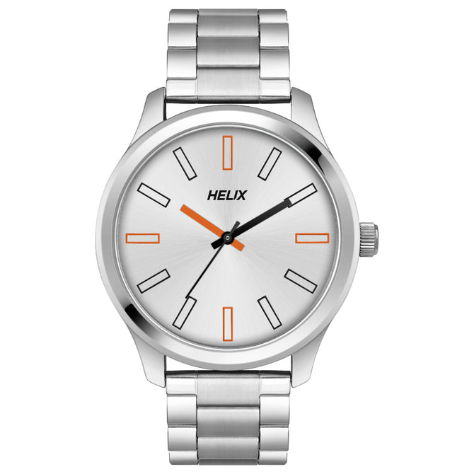 Timex TW043HG05 Analog Quartz Watch for Men – Silver Dial, Silver Stainless Steel Bracelet