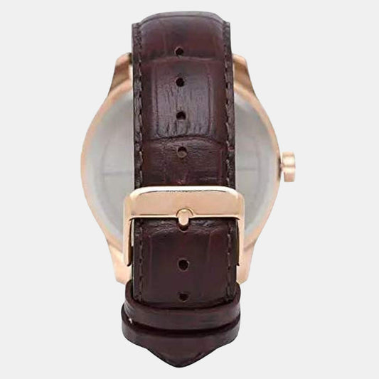Timex TW0TG7601 Analog Quartz Watch for Men – Blue Dial, Brown Leather Strap