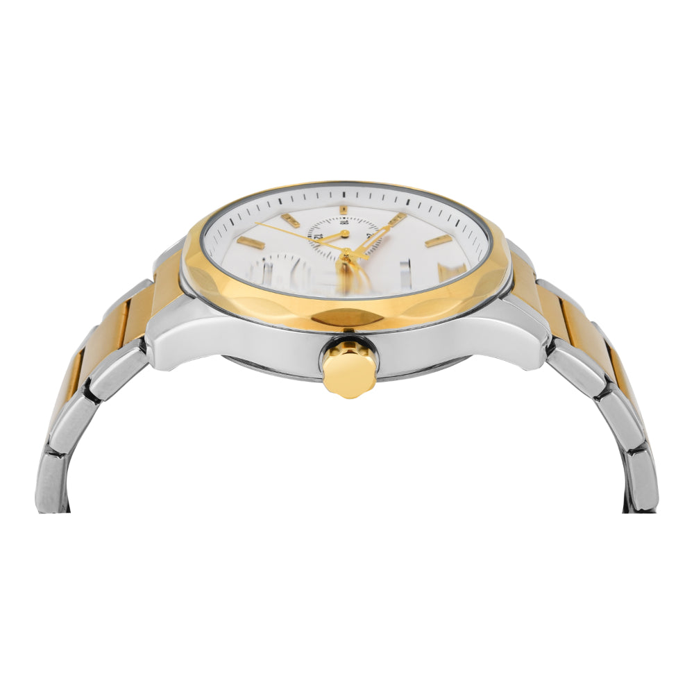 Timex TW0TG7624 Quartz Multifunction White Dial Two-Tone Stainless Steel Bracelet Watch For Men