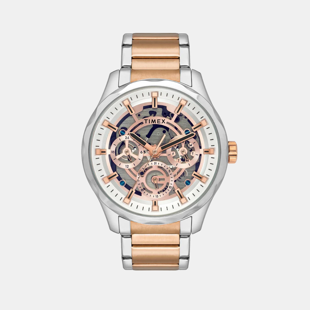 Timex TW0TG7629 Men’s Rose‑Gold Dial Quartz Analog Watch