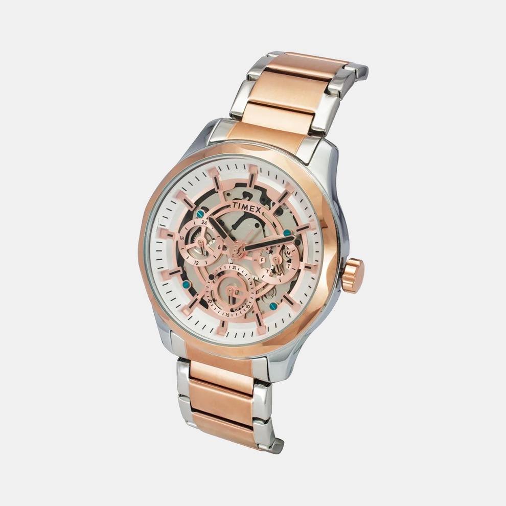 Timex TW0TG7629 Men’s Rose‑Gold Dial Quartz Analog Watch