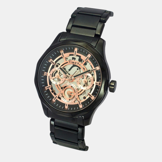 Timex TW0TG7630 Black Dial Black Stainless Steel Bracelet Analog Men Watch – Round Case, Quartz Movement
