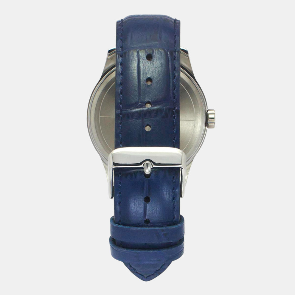 Timex TW0TG7632 Men’s Blue Dial Quartz Analog Watch with Leather Strap