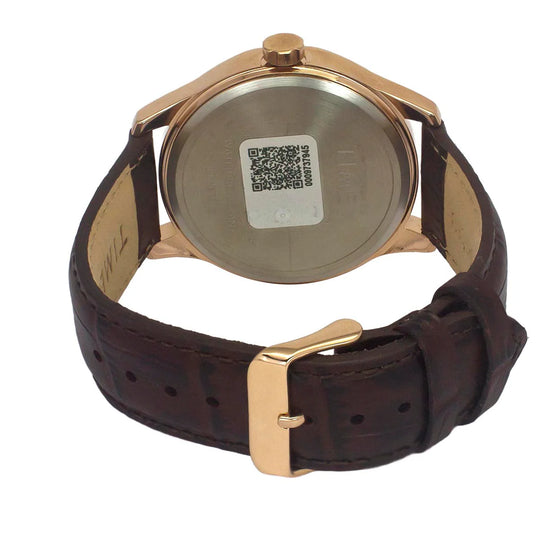 Timex TW0TG7634 Men’s Green Dial Analog Watch with Brown Leather Strap