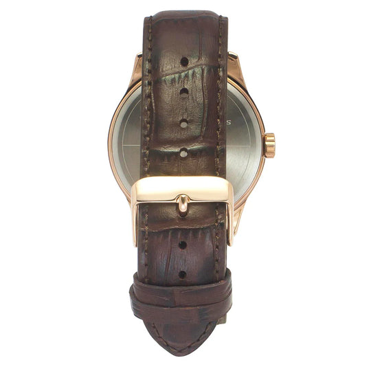Timex TW0TG7634 Men’s Green Dial Analog Watch with Brown Leather Strap