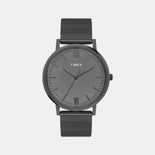 Timex TW0TG8012 Men’s Grey-Dial Black Mesh Stainless Steel Analog Watch