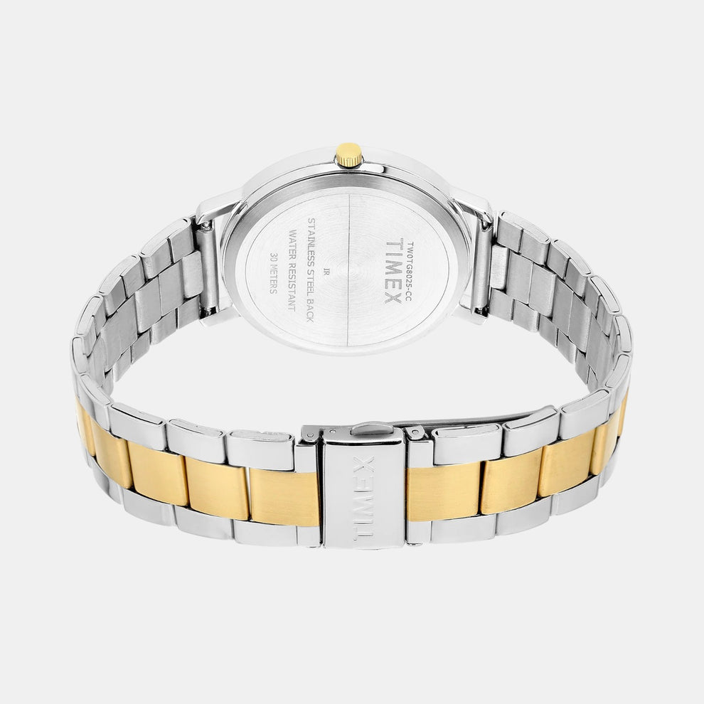 Timex TW0TG8025 Men’s Champagne Dial Analog Watch with Stainless Steel Strap