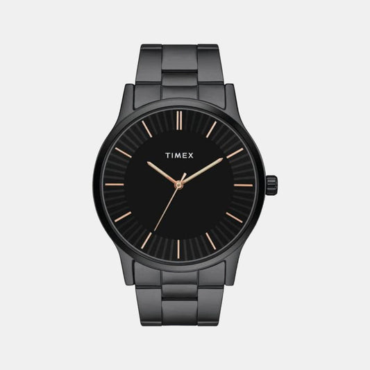 Timex TW0TG8304 Men’s Black Analog Quartz Watch Black Dial & Stainless Steel Bracelet