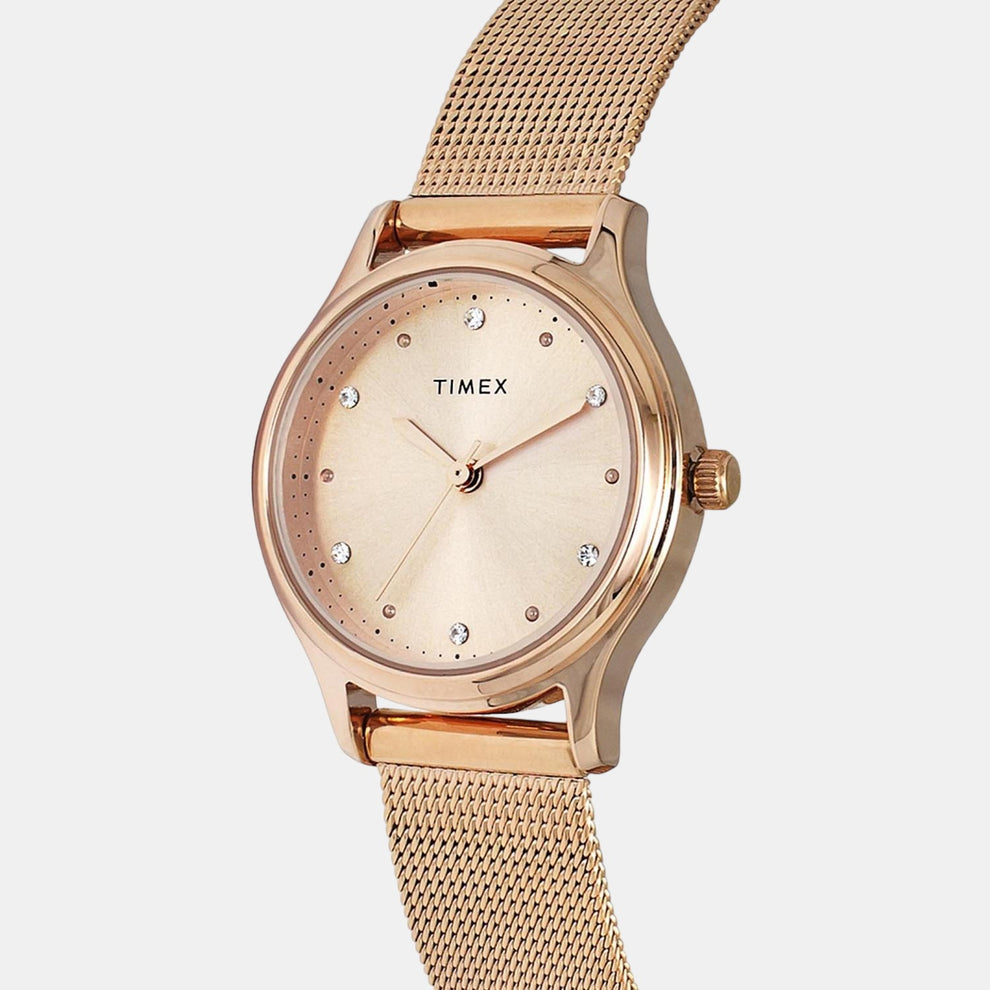 Timex TW0TL8710 Women’s Rose‑Gold Stainless Steel Analog Watch