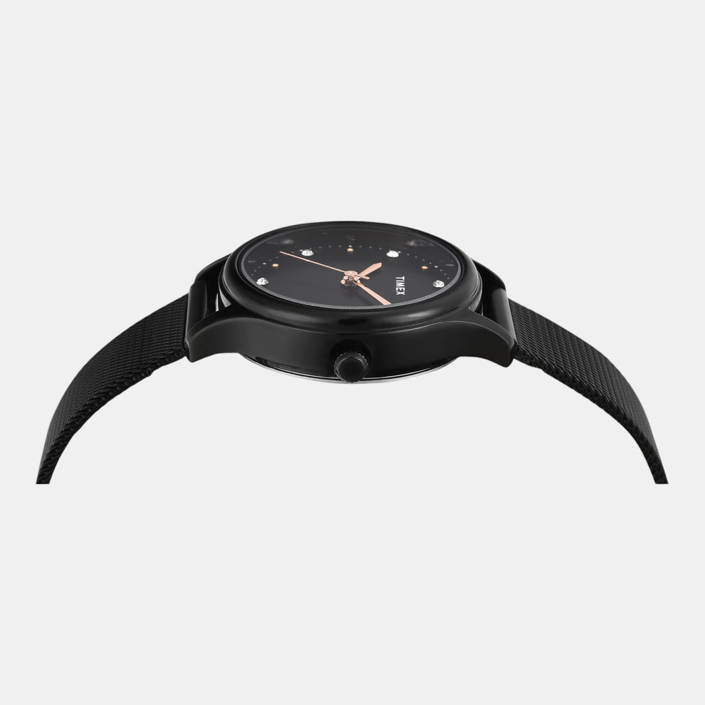 Timex TW0TL8716 Women’s Black Dial Analog Stainless Steel Watch
