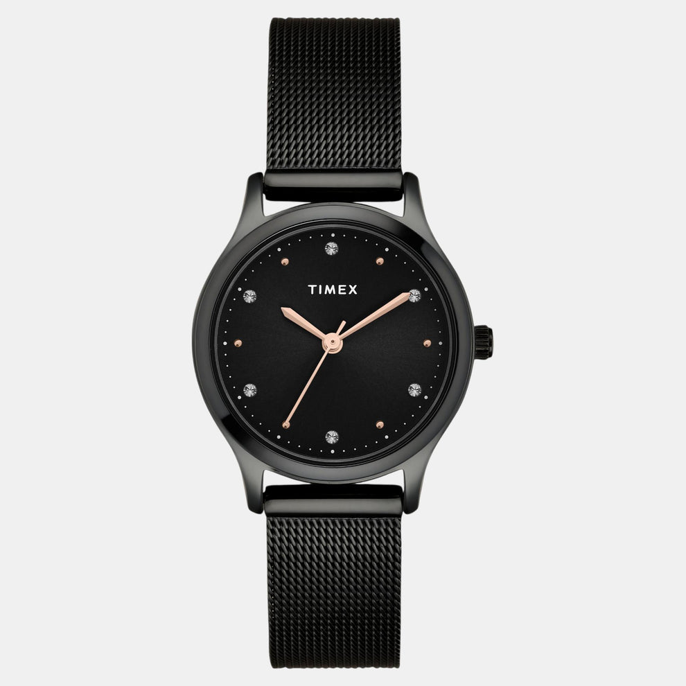Timex TW0TL8716 Women’s Black Dial Analog Stainless Steel Watch