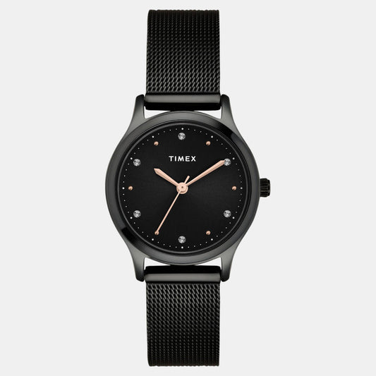 Timex TW0TL8716 Women’s Black Dial Analog Stainless Steel Watch