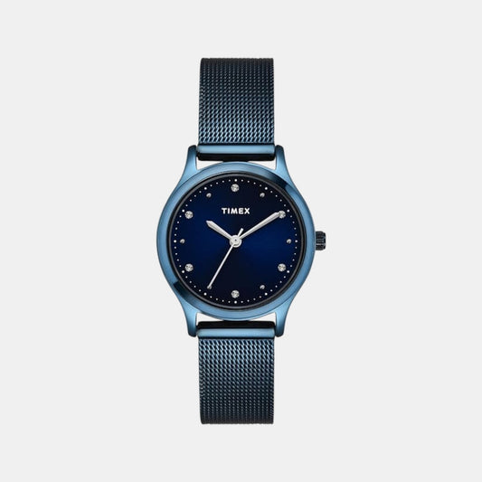 Timex TW0TL8717 Women’s Blue Dial Analog Watch with Stainless Steel Strap