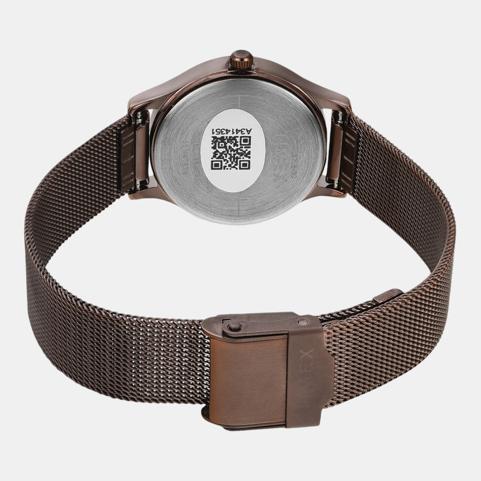 Timex TW0TL8718 Women’s Brown Dial Analog Watch with Stainless Steel Strap