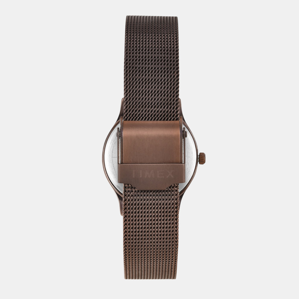 Timex TW0TL8718 Women’s Brown Dial Analog Watch with Stainless Steel Strap