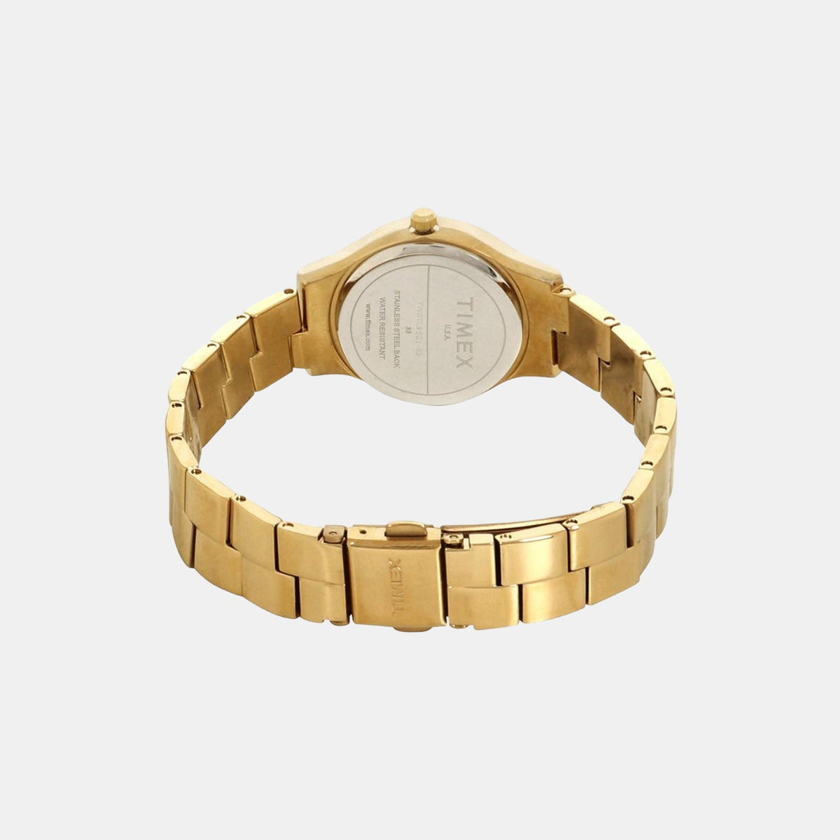 Timex TWUTL9501 Analog Quartz Watch for Women – Champagne Dial, Gold‑Tone Stainless Steel Bracelet