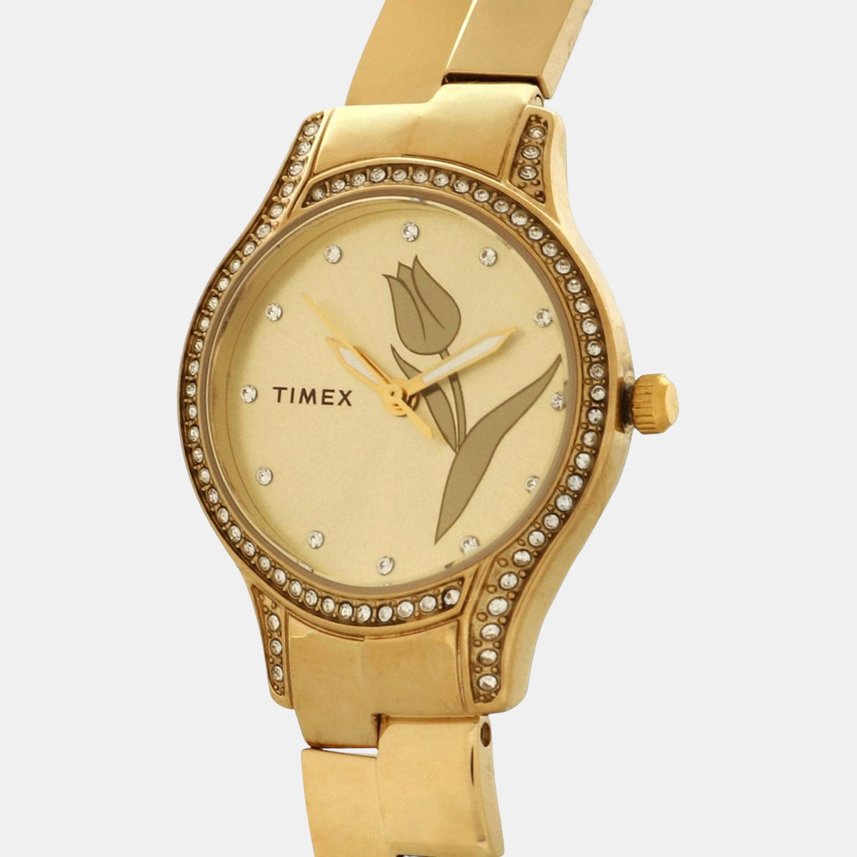 Timex TWUTL9501 Analog Quartz Watch for Women – Champagne Dial, Gold‑Tone Stainless Steel Bracelet