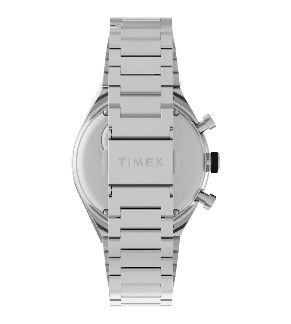 Timex TW2V69800UJ Analog Quartz Chronograph Watch for Men – Black Dial, Silver Stainless Steel Bracelet
