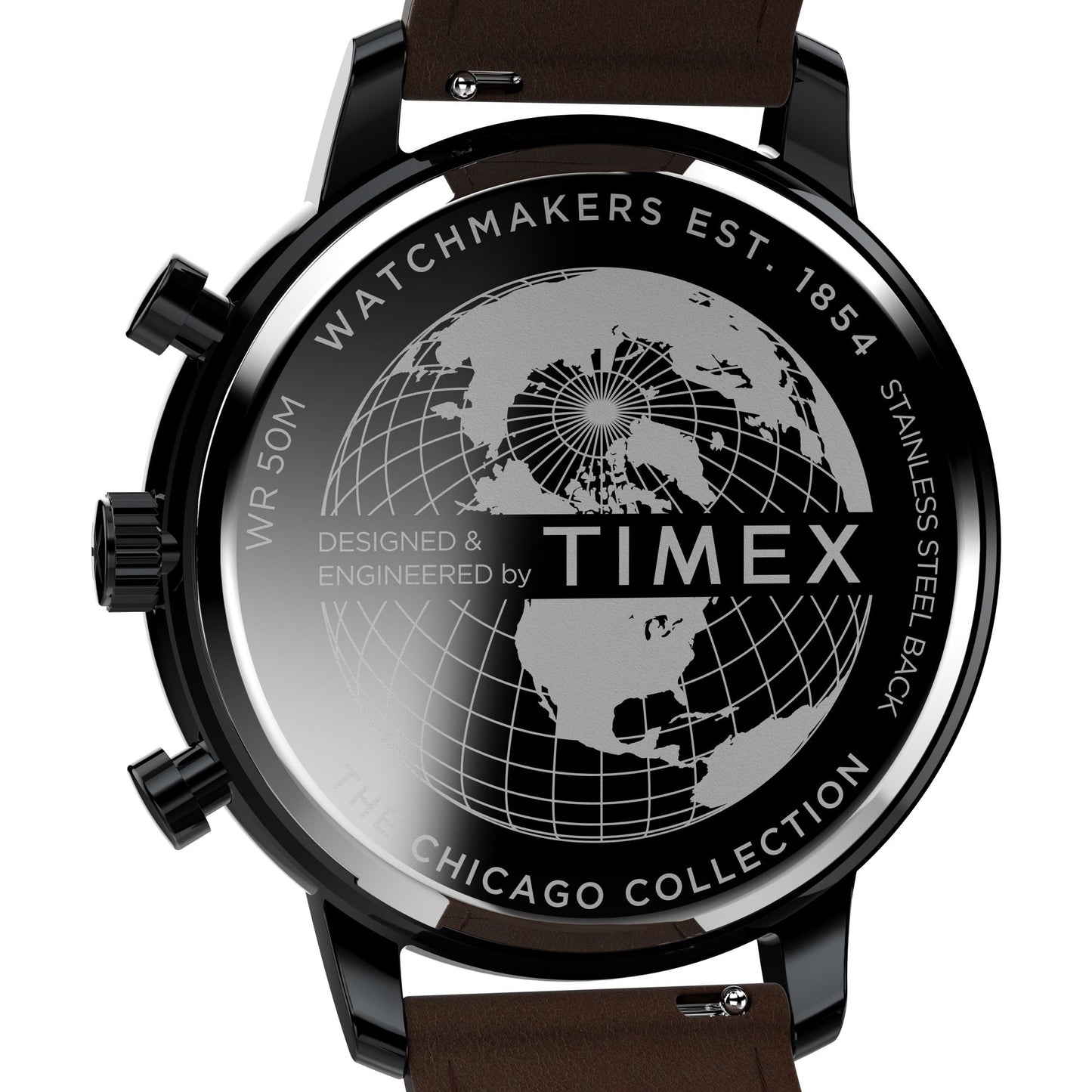 Timex Trend TW2W13200UJ Quartz Analog Black Dial Round Watch With Brown Leather Strap For Men