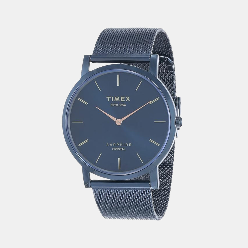 Timex TWEG17414 Men’s Black Dial Analog Quartz Leather Strap Watch