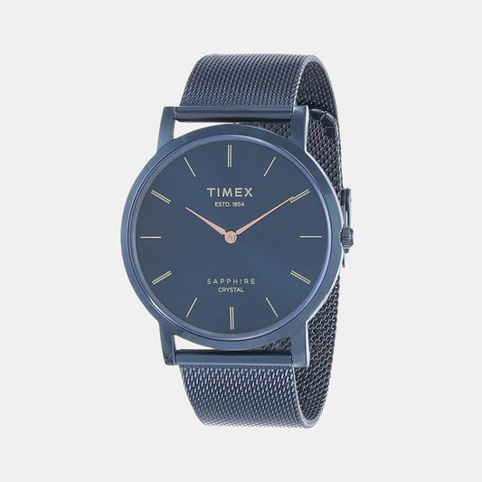 Timex TWEG17414 Men’s Black Dial Analog Quartz Leather Strap Watch