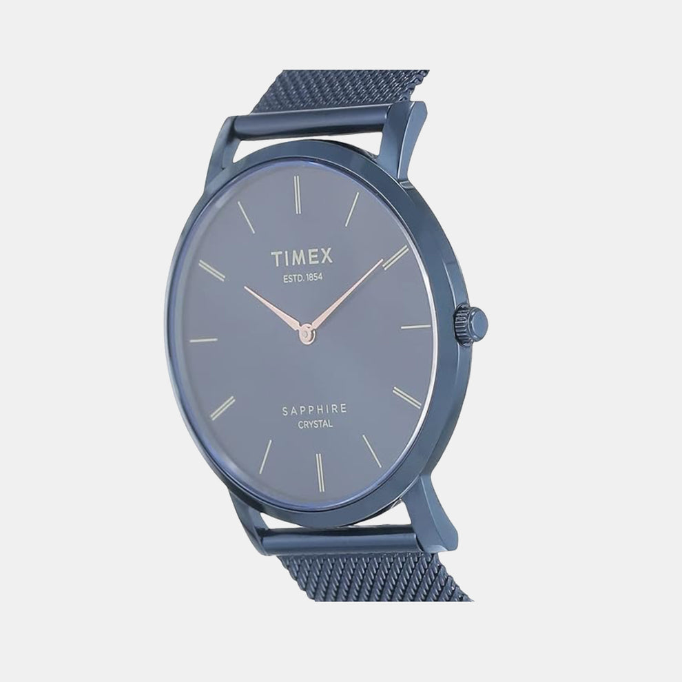 Timex TWEG17414 Men’s Black Dial Analog Quartz Leather Strap Watch