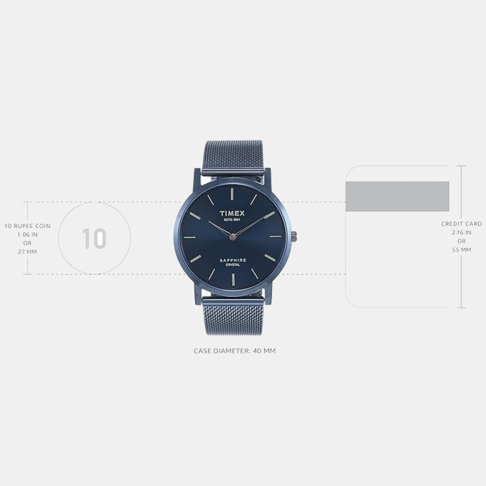 Timex TWEG17414 Men’s Black Dial Analog Quartz Leather Strap Watch