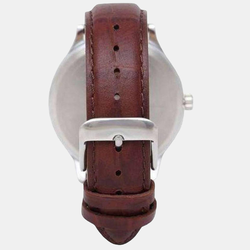 Timex TWEG18400 Men’s Blue Dial Brown Leather Analog Quartz Watch