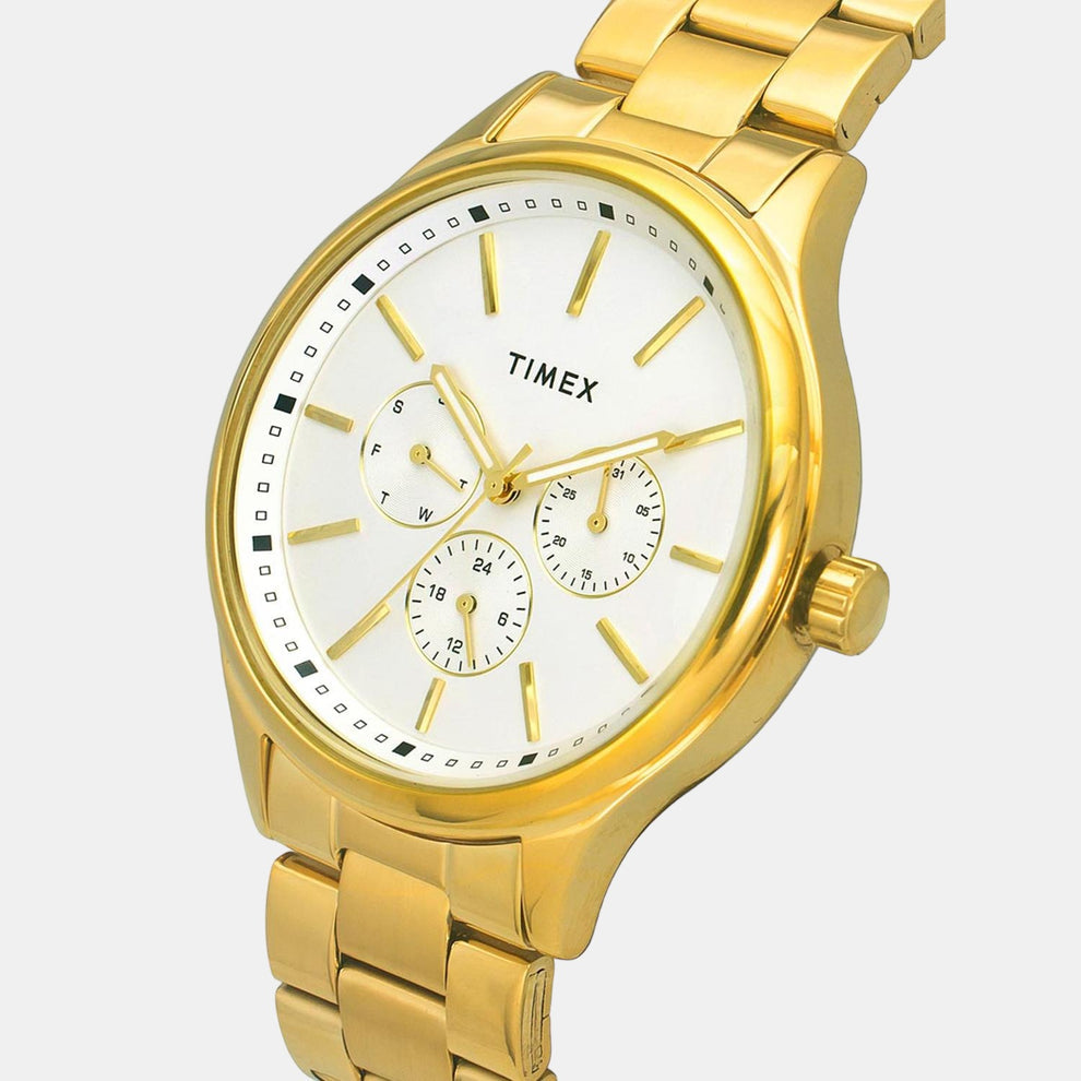Timex TWEG18416 Mens Silver Dial Quartz Analog Watch Classic Stainless Steel Round Watch