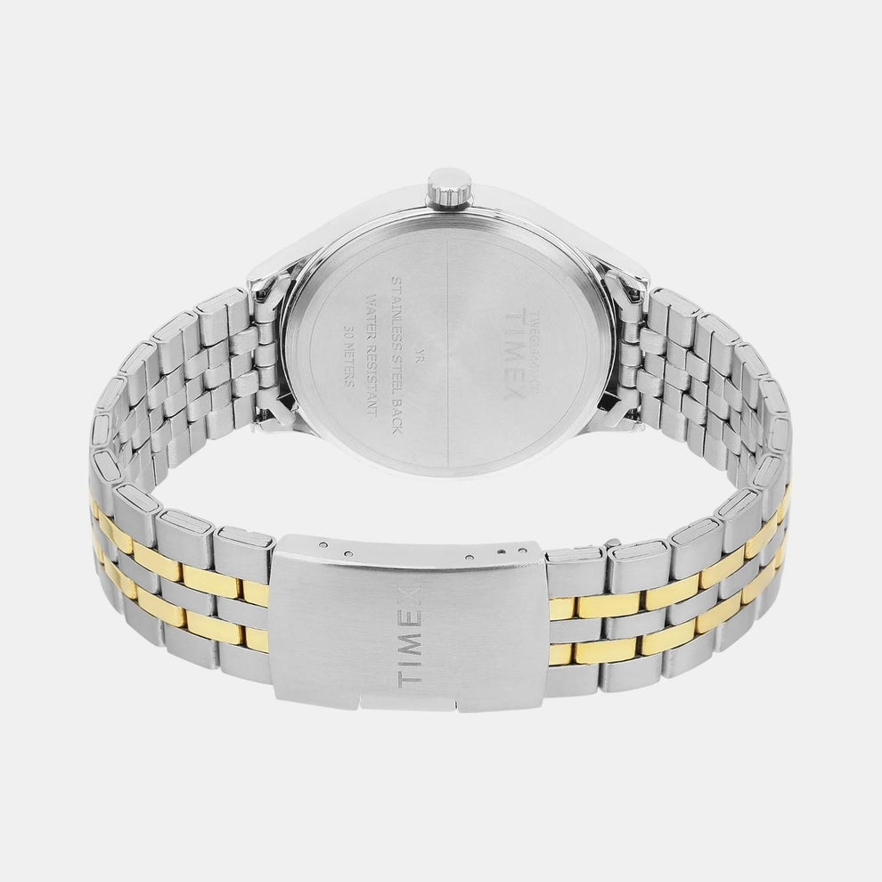 Timex TWEG18441 Men’s Silver Dial Analog Watch with Stainless-Steel Strap