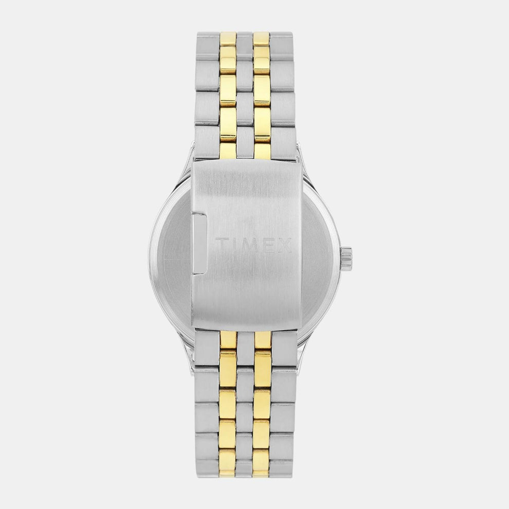 Timex TWEG18441 Men’s Silver Dial Analog Watch with Stainless-Steel Strap
