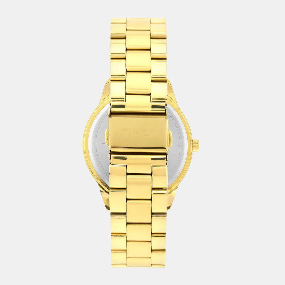 Timex TWEG18522 Men’s Green Dial Analog Watch with Gold Stainless Steel Strap