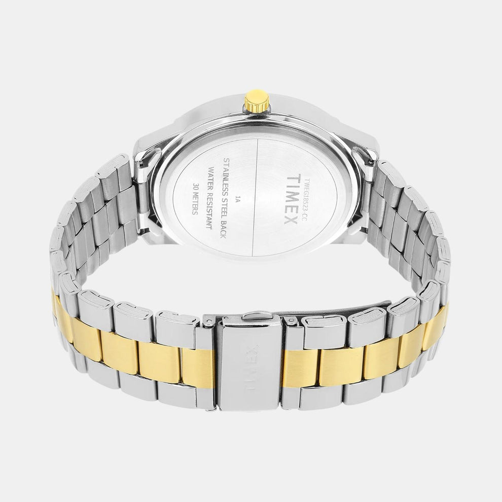 Timex TWEG18523 Men’s Silver Dial Analog Watch with Stainless-Steel Strap