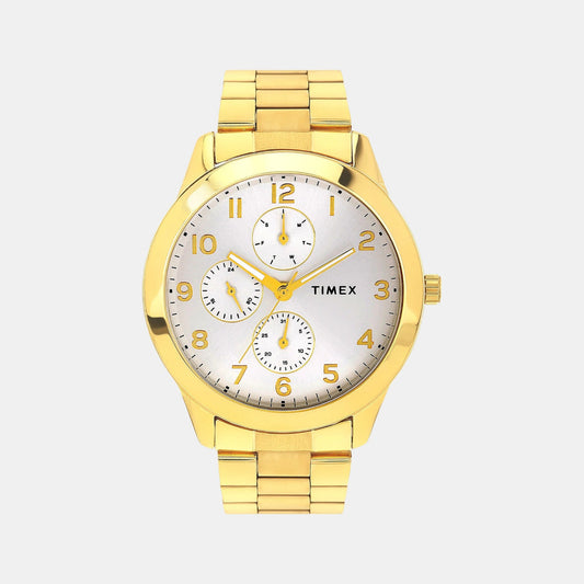Timex TWEG18524 Men’s Silver Dial Analog Watch with Stainless Steel Strap