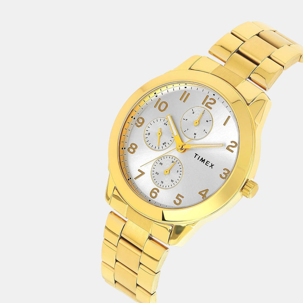Timex TWEG18524 Men’s Silver Dial Analog Watch with Stainless Steel Strap