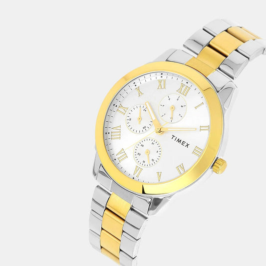 Timex TWEG18528 Men’s Silver Dial Analog Watch with Stainless Steel Strap