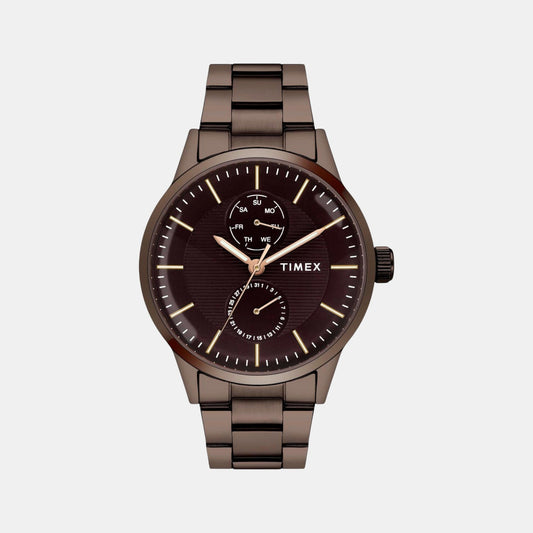 Timex TWEG19941 Brown Dial Stainless Steel Bracelet Analog Men Watch – Round Case, Quartz Movement