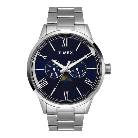 Timex TWEG19944 Men’s Blue Dial Analog Watch with Stainless Steel Strap