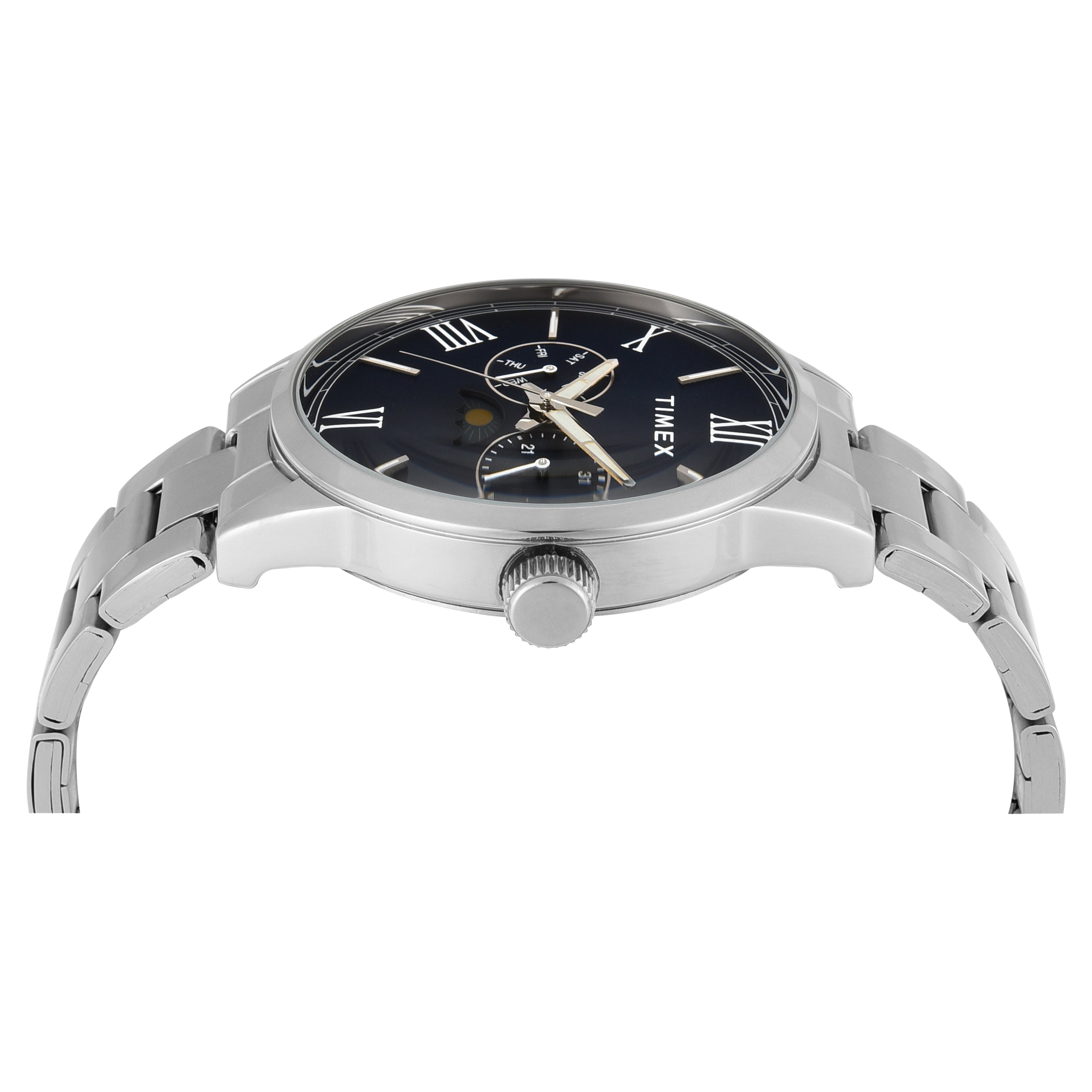 Timex TWEG19944 Men’s Blue Dial Analog Watch with Stainless Steel Strap