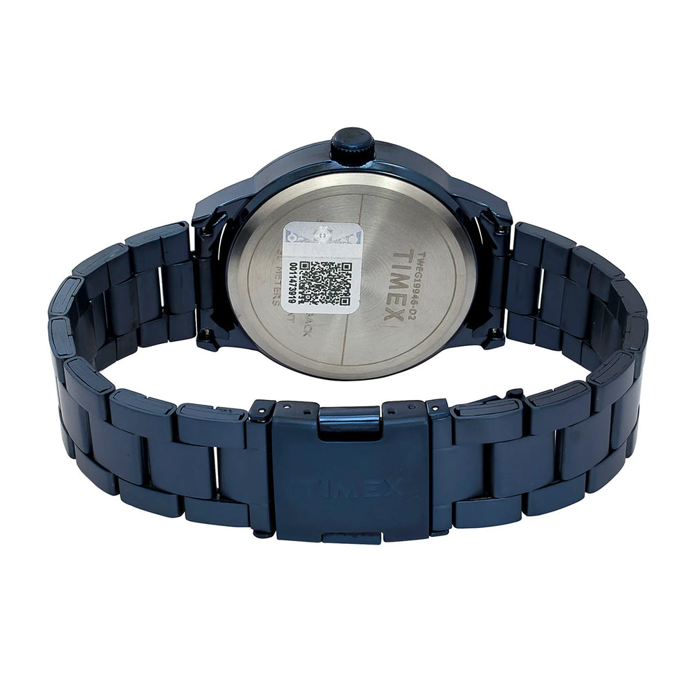 Timex TWEG19946 Men’s Blue Dial Analog Watch with Stainless Steel Bracelet