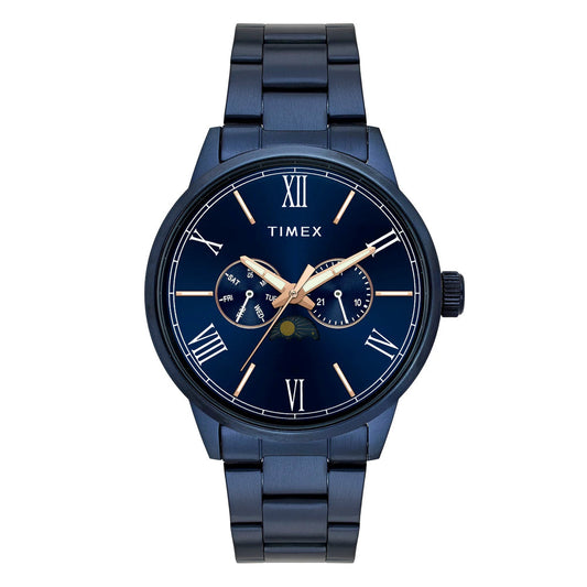 Timex TWEG19946 Men’s Blue Dial Analog Watch with Stainless Steel Bracelet