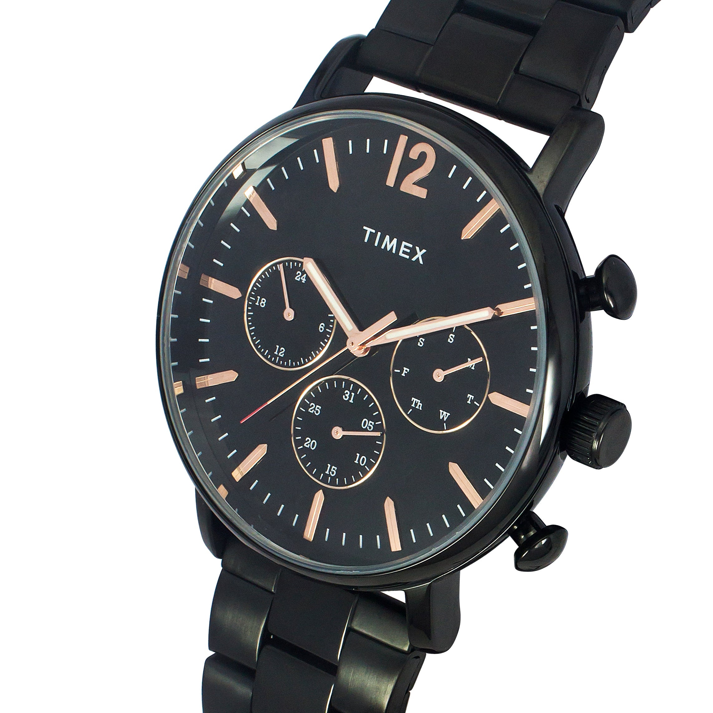 Timex TWEG20011 Black Dial Quartz Analog Round Brass Case Classic Men’s Watch