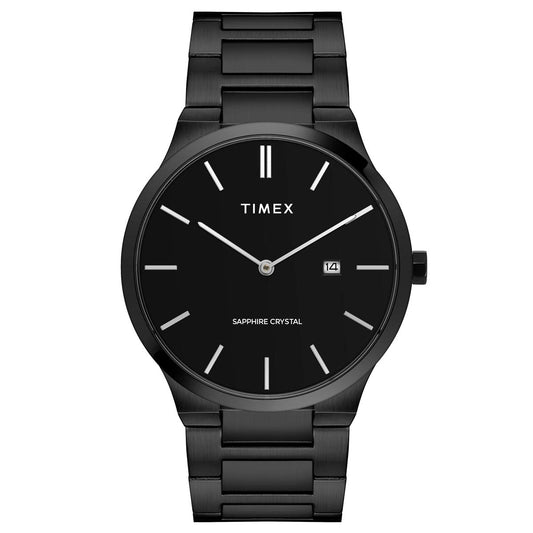 Timex TWEG23603 Men’s Black Dial Quartz Analog Watch with Stainless Steel Strap