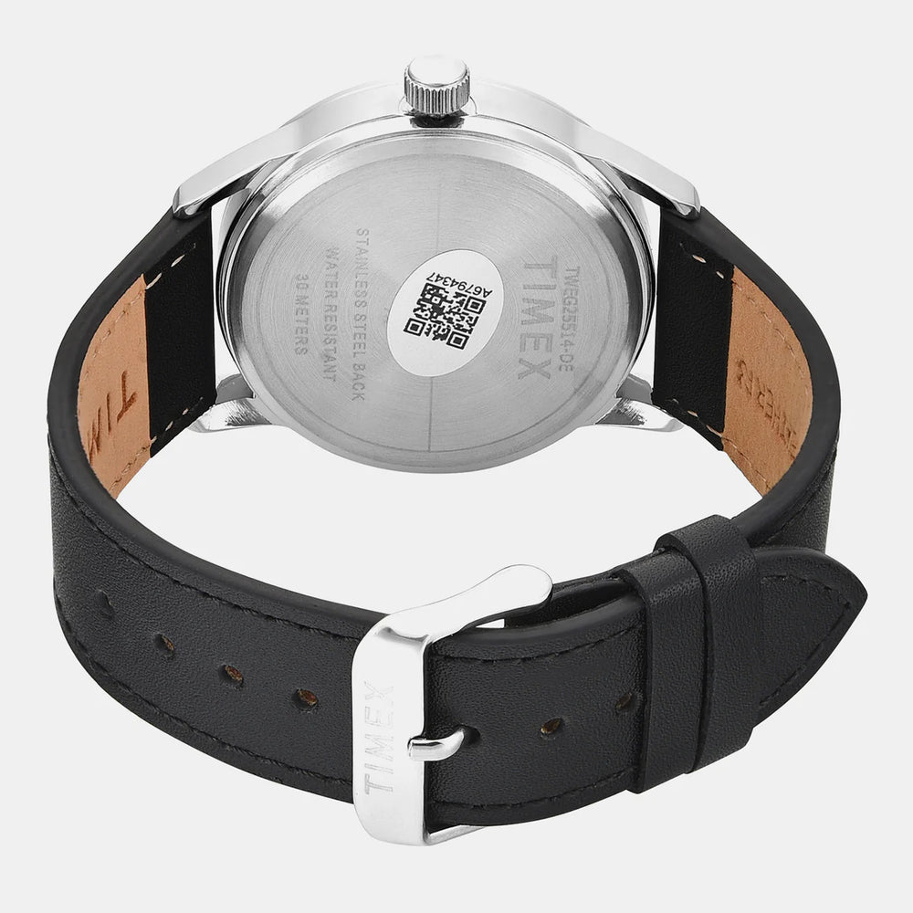 Timex TWEG25514 Trendline Quartz Multifunction Blue Dial Black Leather Strap Men's Watch