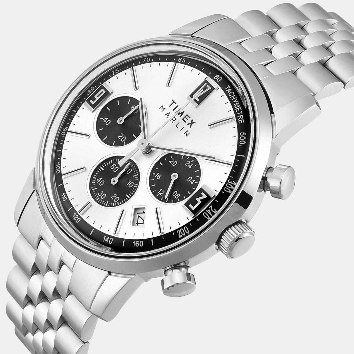 Timex TWEG26704 Silver-Tone Round Dial Analog Men Watch – Stainless Steel Bracelet, Quartz Movement