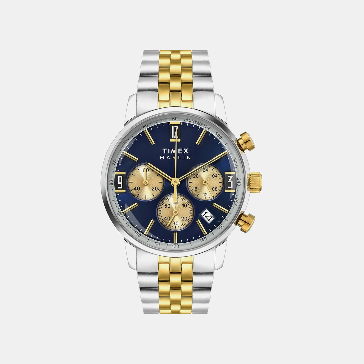 Timex TWEG26708 Quartz Analog Blue Dial Chronograph Stainless Steel Bracelet Watch For Men