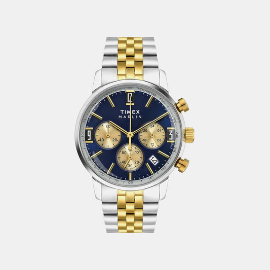 Timex TWEG26708 Quartz Analog Blue Dial Chronograph Stainless Steel Bracelet Watch For Men