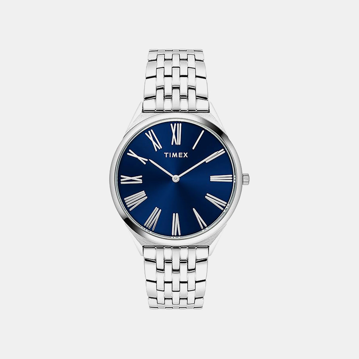 Timex TWEG27901 Blue Dial Round Case Analog Men Watch – Stainless Steel Bracelet, Quartz Movement